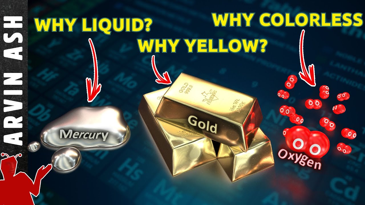 Why is Mercury a Liquid? Gold Yellow? Oxygen colorless? How Elements Get Their Properties